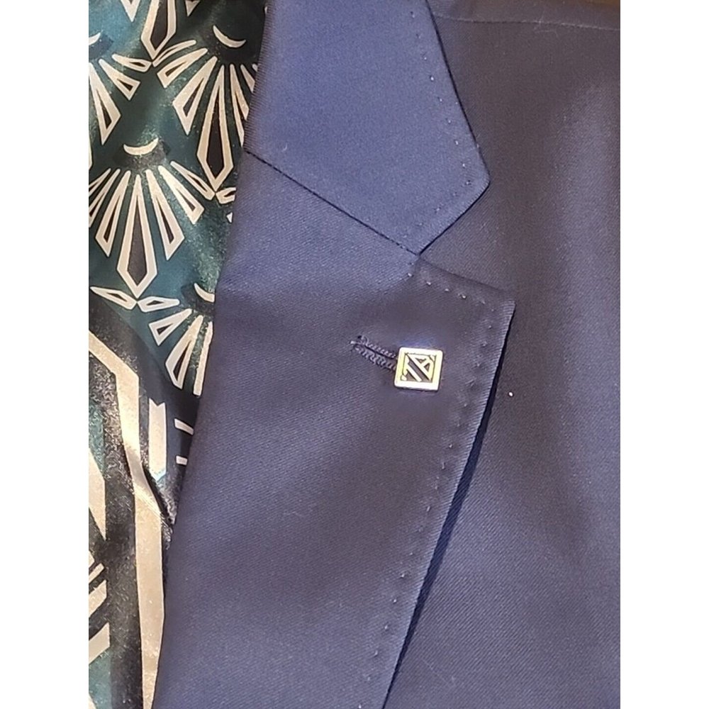 Men's Ted Baker London Sz. 38R Blazer sport Coat Wool Super 110's 2 Button Navy - Picture 10 of 15